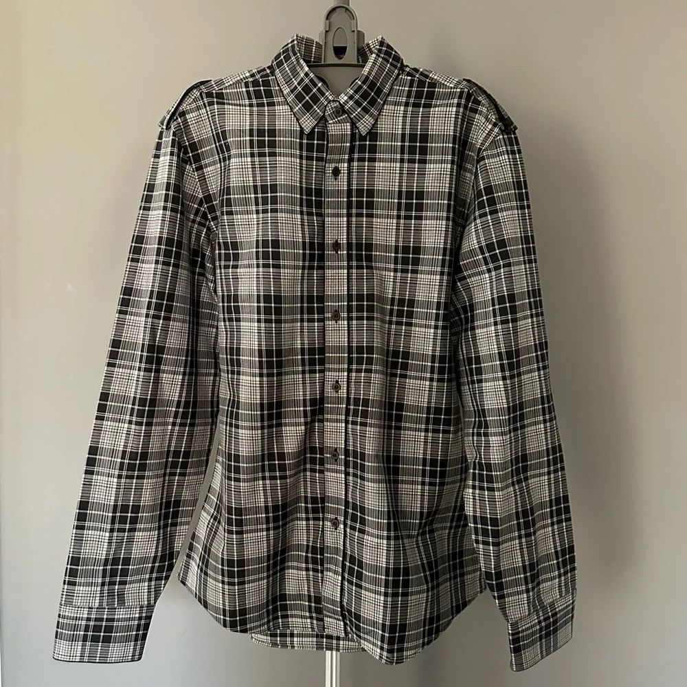 Gucci Plaid Epaulette Button Down Shirt